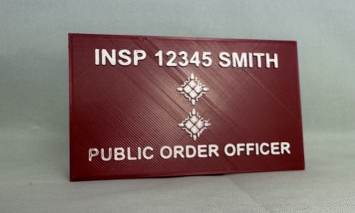 Kit Bag Window label for a Public Order Inspector Kit Bag Window label for a Public Order Inspector