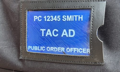 Kit Bag Window for a Public Order PC Tactical Advisor inside a kit bag window Kit Bag Window for a Public Order PC Tactical Advisor inside a kit bag window