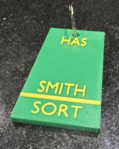 Heartingshire Ambulance Service HAS SORT Keyring/BagTag with a customised name
