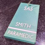 Scottish Ambulance Service SAS Paramedic Keyring/BagTag with a customised name